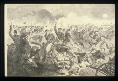 連合のための戦争 1862 - 騎兵突撃 (木彫り) スウェーデン語 av Winslow Homer
