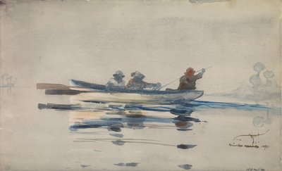 Tre män i en båt av Winslow Homer