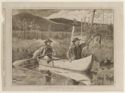 Fångst med fällor i Adirondackbergen av Winslow Homer