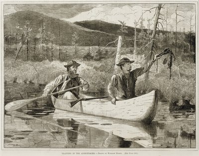 "Fångning i Adirondacks" av Winslow Homer