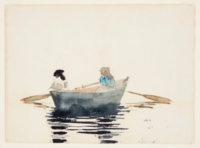 Två flickor i en roddbåt av Winslow Homer