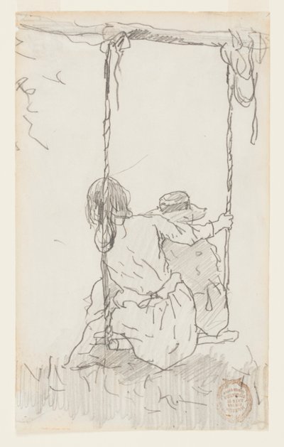 Två flickor på en gunga av Winslow Homer