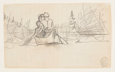 Två män i en kanot av Winslow Homer