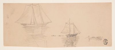 Två Schooners och Dories av Winslow Homer