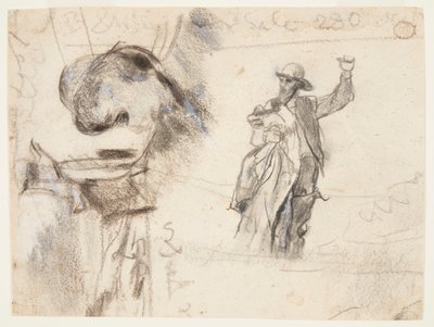 Två studier av en sjöman med höjd arm av Winslow Homer