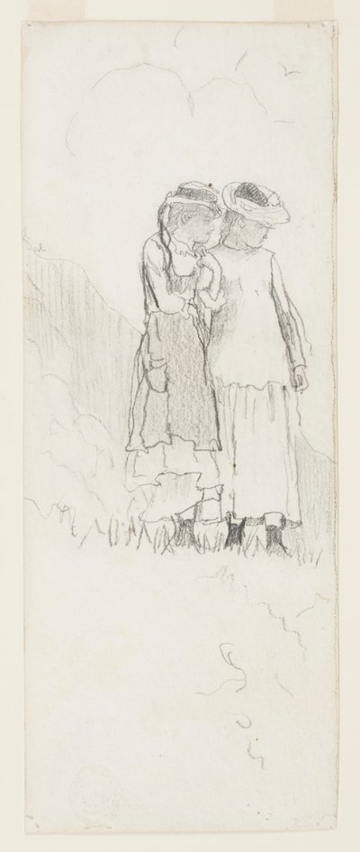 Två unga flickor på ett fält av Winslow Homer
