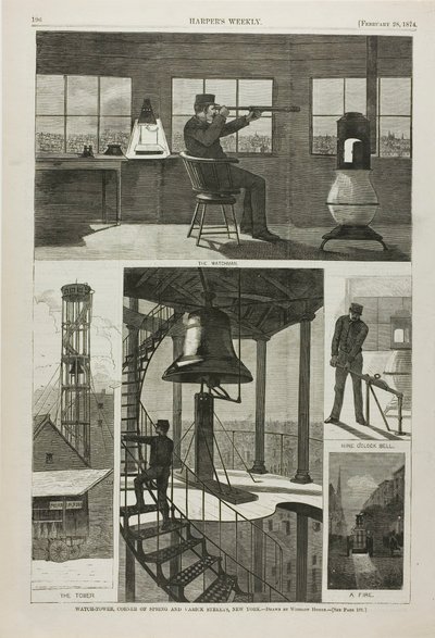 Watch-Tower, hörnet av Spring och Varick Streets, New York av Winslow Homer
