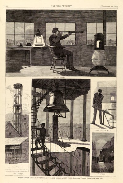 Watch-Tower, Corner of Spring and Varick Streets, New York, från Harper
