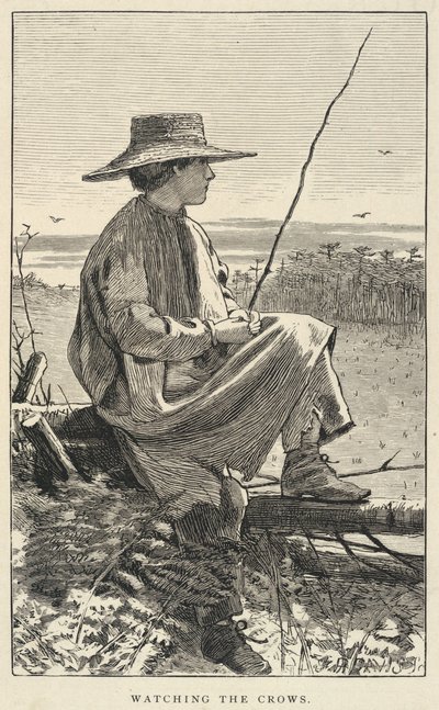 Watching The Crows, från Our Young Folks, juni 1868 av Winslow Homer