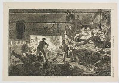 Vinterkvarter i lägret - insidan av en hydda av Winslow Homer