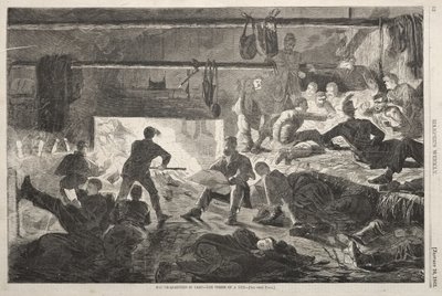 Vinterkvarter i lägret – Insidan av en stuga av Winslow Homer