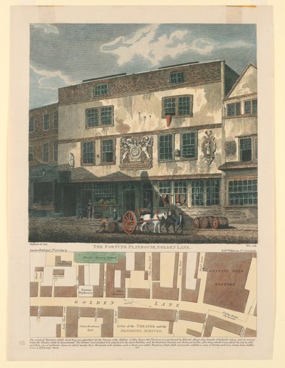 The Fortune Playhouse, Golden Line med Plan of Golden Lane nedan av Wise