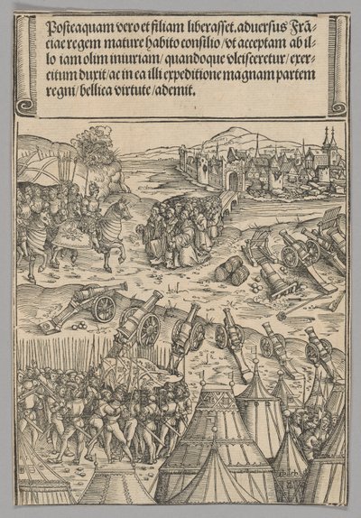 Capitulation of a French City, skylt 12 från historiska scener från kejsar Maximilian I:s liv från triumfbågen av Wolf Traut