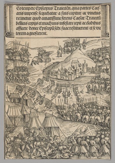 Siege of Utrecht, skylt 6 från Historiska scener ur kejsar Maximilian I:s liv från triumfbågen av Wolf Traut