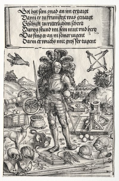 Maximilian I:s triumfbåge: Kejsar Maximilian som beskyddare av förbättringar..., 1515-17. av Wolf Traut