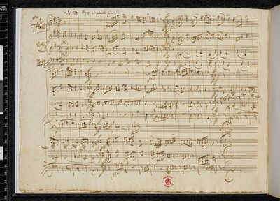 5 Kontretänze KV 609, autograf av nr 5, Zweig MS 59, f.3v (penna  bläck på papper) av Wolfgang Amadeus Mozart