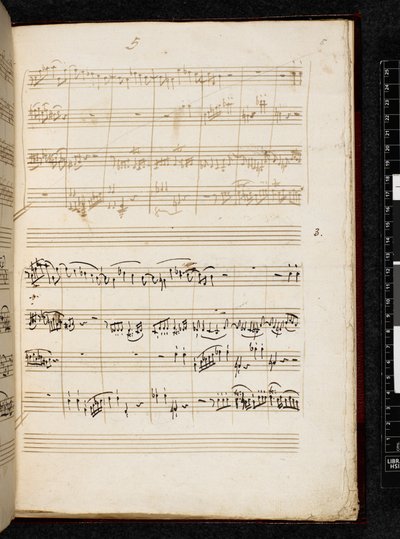 Adagio och fuga i c-moll, K. 546, Add. 28996, f.5r av Wolfgang Amadeus Mozart