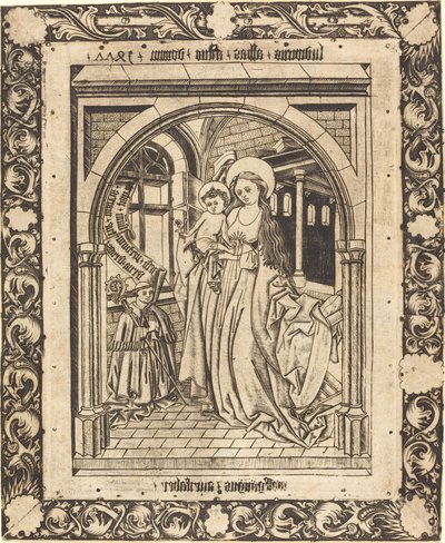 Madonnan och barnet med abboten Ludwig von Churchwalden av Wolfgang The Goldsmith after Master E.S.