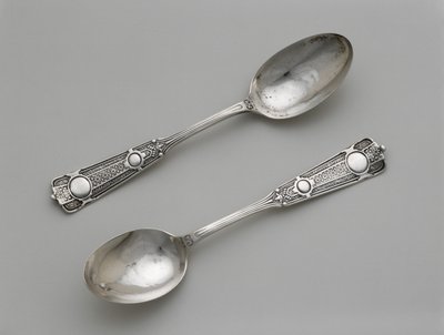 Ett par teskedar, ca. 1860-1871 (silver) av Wood and Hughes