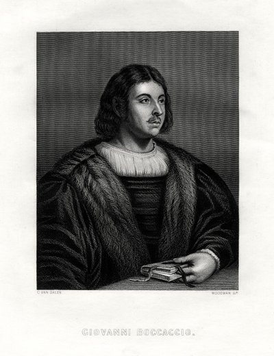 Giovanni Boccaccio, italiensk författare och poet, 1800-talet. av Woodman