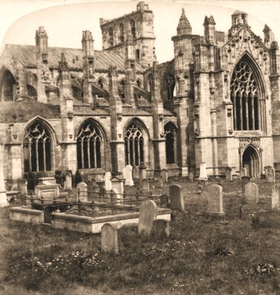 Melrose Abbey, Melrose, Skottland, 1896. av Works and Sun Sculpture Studios