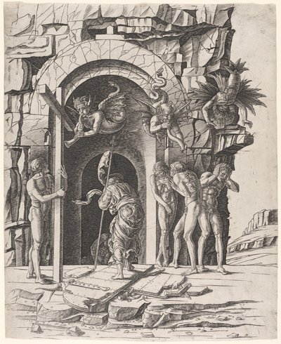Nedstigning till Limbo av Workshop of Andrea Mantegna