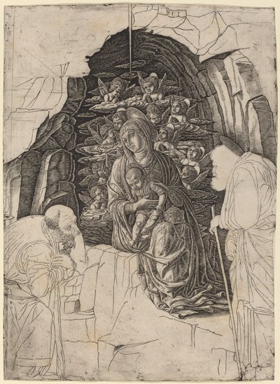 The Adoration of the Magi (Jungfrun i grottan) av Workshop of Andrea Mantegna