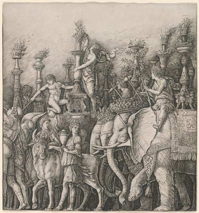Caesars triumf: Elefanterna av Workshop of Andrea Mantegna