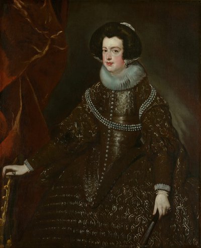 Isabella av Bourbon, hustru till Filip IV av Spanien, ca. 1632. av Workshop of Diego Velazquez