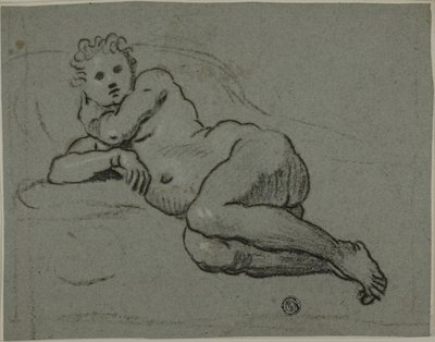 Liggande naken av Workshop of Domenico Tintoretto