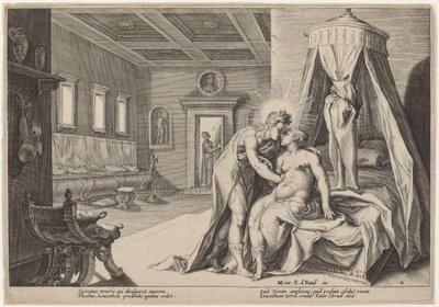 Apollo missbrukar Leucothoe av Workshop of Hendrick Goltzius, after Hendrick Goltzius