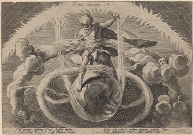 Kaos: Upplösningen av kaos, eller skapandet av elementen av Workshop of Hendrick Goltzius, after Hendrick Goltzius