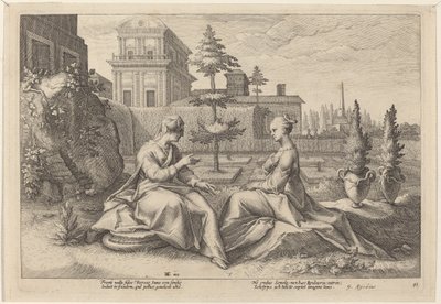 Juno i form av Beroe, Varning Semele av Workshop of Hendrick Goltzius, after Hendrick Goltzius