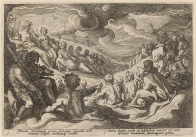 Jupiter tar råd från gudarna om förstörelsen av universum av Workshop of Hendrick Goltzius, after Hendrick Goltzius