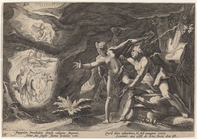 Jupiter och Io av Workshop of Hendrick Goltzius, after Hendrick Goltzius