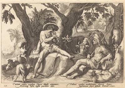 Mercury söver Argus av Workshop of Hendrick Goltzius, after Hendrick Goltzius