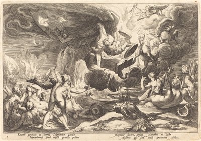 Phaetons fall av Workshop of Hendrick Goltzius, after Hendrick Goltzius