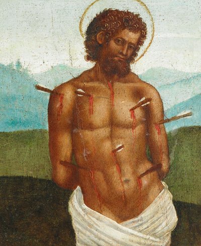 Luca Signorelli (verkstad) Saint Sebastian av Workshop of Luca Signorelli