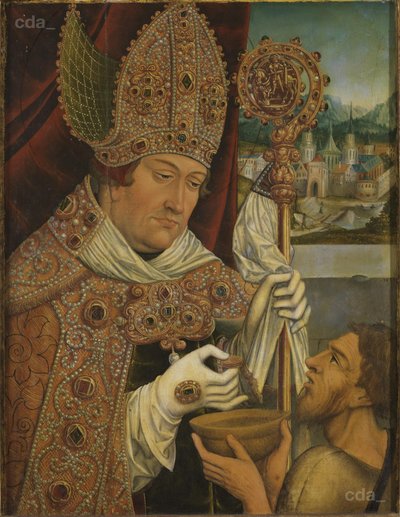 Sankt Martin - Kardinal Albrecht av Brandenburg av workshop of Lucas Cranach the Elder