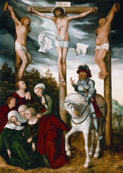 Kristi korsfästelse av workshop of Lucas Cranach the Elder