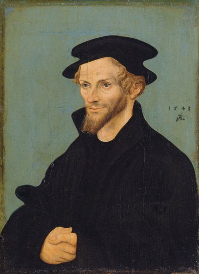 Tyska: Bildnis Philipp Melanchthons Porträtt av Philipp Melanchthon av workshop of Lucas Cranach the Elder