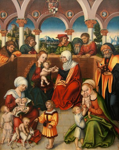 Tyska: Heilige Sippe Det heliga släktskapet av workshop of Lucas Cranach the Elder