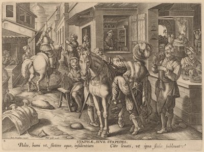 Staphae, Sive Stapedes (stigbyglar eller fotstöd) av Workshop of Philip Galle after Jan van der Straet