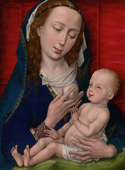 Jungfru och barn, 146065. av Workshop of Rogier van der Weyden