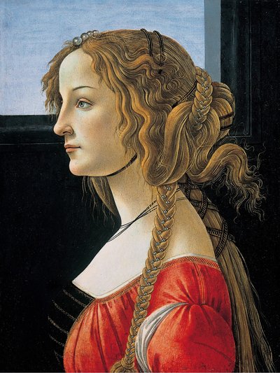 Profilporträtt av en ung kvinna, förmodligen Simonetta av Workshop of Sandro Botticelli
