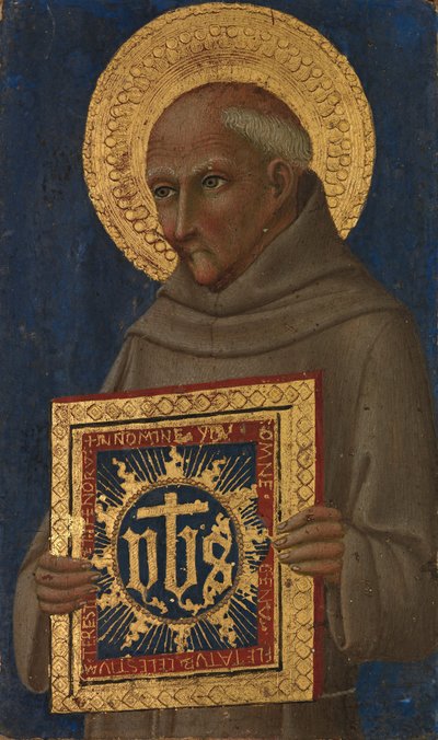 Saint Bernardino, ca. 1460-70. av Workshop of Sano di Pietro