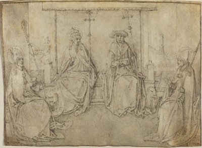 Kyrkans fyra latinska fäder av Workshop of Valentijn van Orley