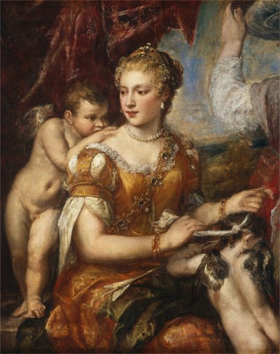 Venus Amor för ögonbindel av Workshop or Follower of Titian