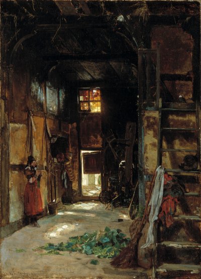 Interiör från en stuga i Westfalen av Worthington Whittredge