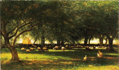 Mitt på dagen i fruktträdgården av Worthington Whittredge